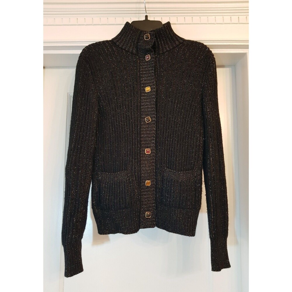 CHANEL Pre-Fall 2011 Paris-Byzantine Jeweled Buttons Knit Cardigan, FR 36, US 4
